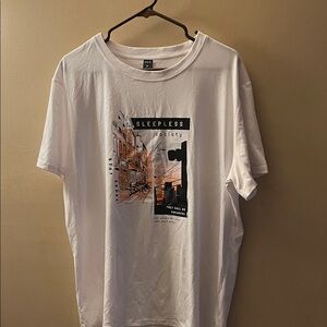 SHEIN White 'Sleepless' Graphic Tee